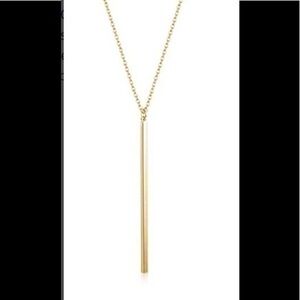 Fashion necklace gold tone simple bar